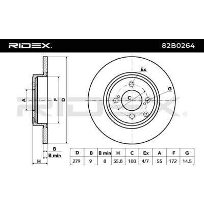 Bremsscheibe RIDEX 82B0264 82B0264 - foto 4