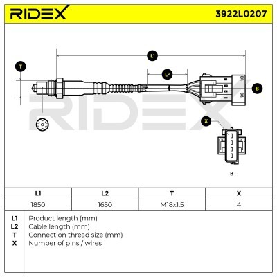 Lambdasonde RIDEX 3922L0207 3922L0207 - foto 5