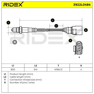 Lambdasonde RIDEX 3922L0484 3922L0484 - foto 6
