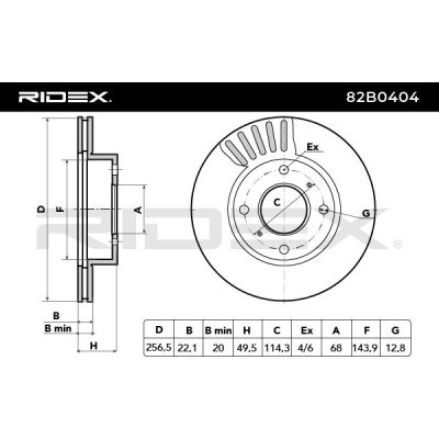 Bremsscheibe RIDEX 82B0404 82B0404 - foto 8