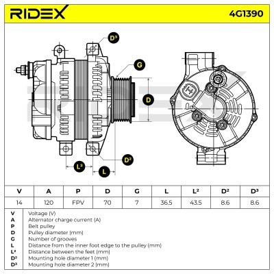 Generator RIDEX 4G1390 4G1390 - foto 7