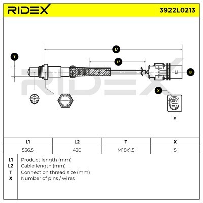 Lambdasonde RIDEX 3922L0213 3922L0213 - foto 6