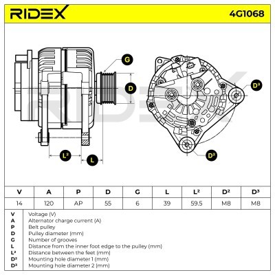 Generator RIDEX 4G1068 4G1068 - foto 5