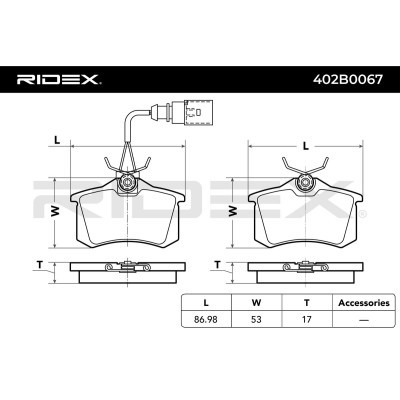 Bremsbeläge Satz RIDEX 402B0067 402B0067 - foto 5