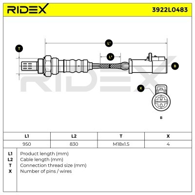 Lambdasonde RIDEX 3922L0483 3922L0483 - foto 6