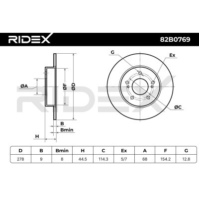 Bremsscheibe RIDEX 82B0769 82B0769 - foto 7