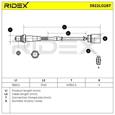 Lambdasonde RIDEX 3922L0287 3922L0287 - foto 7