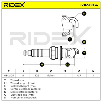 Zündkerze RIDEX 686S0034 686S0034 - foto 9