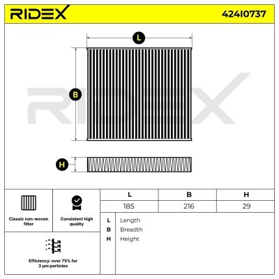 Filter, Innenraumluft RIDEX 424I0737 424I0737 - foto 5