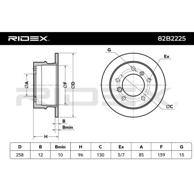 Bremsscheibe RIDEX 82B2225 82B2225 - foto 8