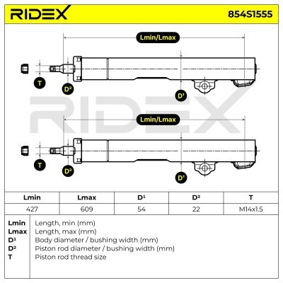 Stoßdämpfer RIDEX 854S1555 854S1555 - foto 5