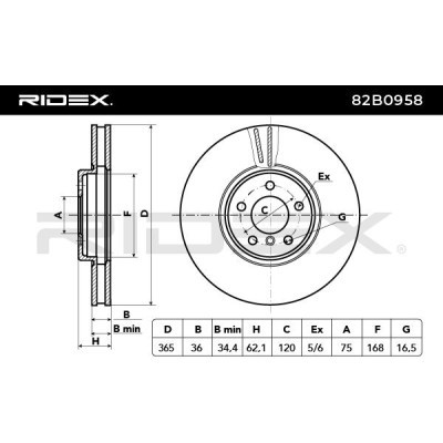 Bremsscheibe RIDEX 82B0958 82B0958 - foto 6