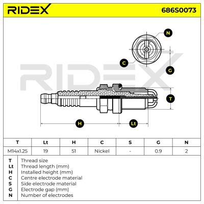 Zündkerze RIDEX 686S0073 686S0073 - foto 5