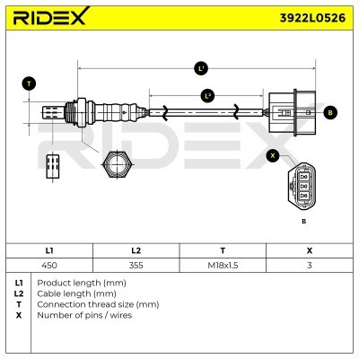 Lambdasonde RIDEX 3922L0526 3922L0526 - foto 6