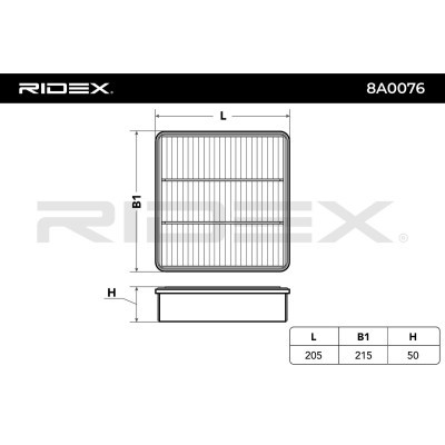 Luftfilter RIDEX 8A0076 8A0076 - foto 6