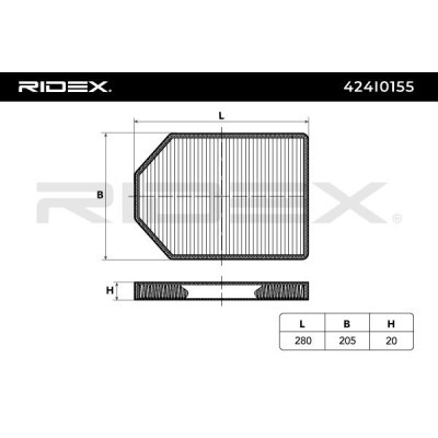 Filter, Innenraumluft RIDEX 424I0155 424I0155 - foto 3