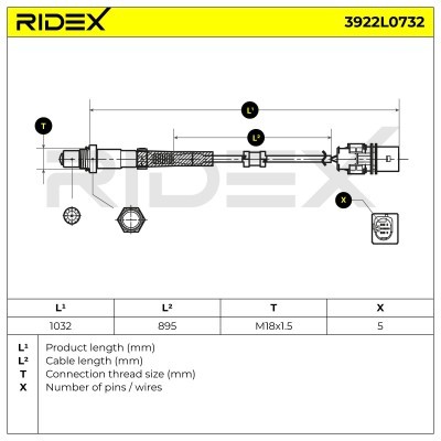 Lambdasonde RIDEX 3922L0732 3922L0732 - foto 3