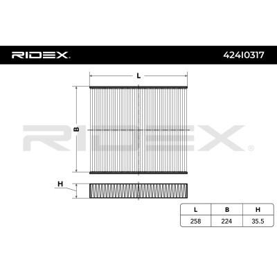 Filter, Innenraumluft RIDEX 424I0317 424I0317 - foto 2