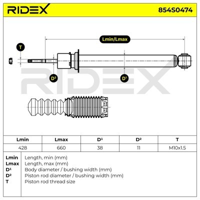 Stoßdämpfer RIDEX 854S0474 854S0474 - foto 6