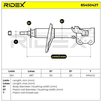 Stoßdämpfer RIDEX 854S0427 854S0427 - foto 8