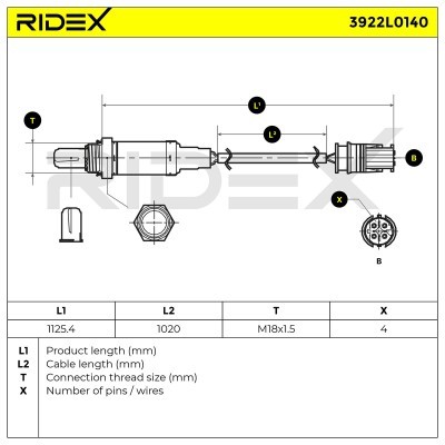 Lambdasonde RIDEX 3922L0140 3922L0140 - foto 5