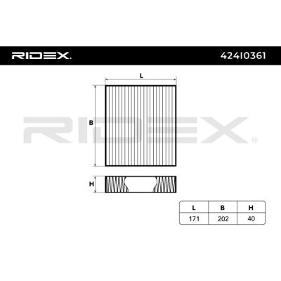 Filter, Innenraumluft RIDEX 424I0361 424I0361 - foto 5