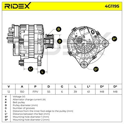 Generator RIDEX 4G1195 4G1195 - foto 7