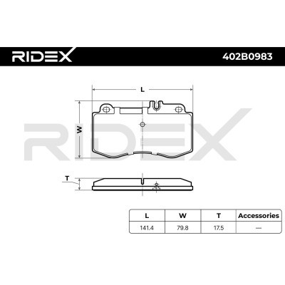Bremsbeläge Satz RIDEX 402B0983 402B0983 - foto 6