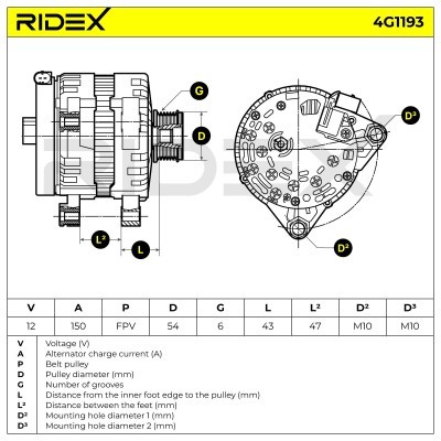 Generator RIDEX 4G1193 4G1193 - foto 8