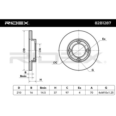 Bremsscheibe RIDEX 82B1287 82B1287 - foto 5