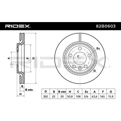 Bremsscheibe RIDEX 82B0603 82B0603 - foto 6