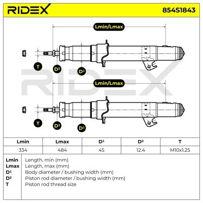 Stoßdämpfer RIDEX 854S1843 854S1843 - foto 9