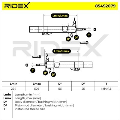 Stoßdämpfer RIDEX 854S2079 854S2079 - foto 8