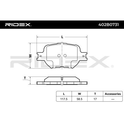 Bremsbeläge Satz RIDEX 402B0731 402B0731 - foto 8