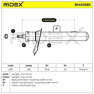 Stoßdämpfer RIDEX 854S0582 854S0582 - foto 8