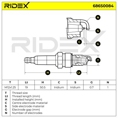 Zündkerze RIDEX 686S0084 686S0084 - foto 6