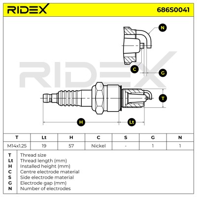 Zündkerze RIDEX 686S0041 686S0041 - foto 6