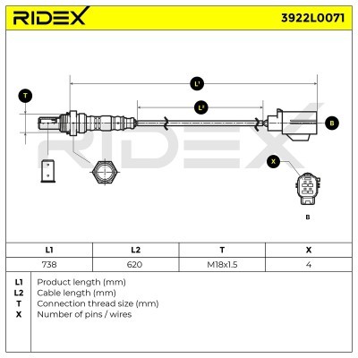 Lambdasonde RIDEX 3922L0071 3922L0071 - foto 5