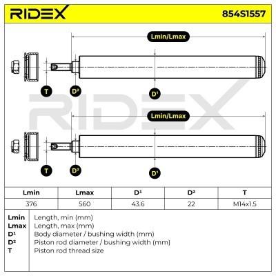 Stoßdämpfer RIDEX 854S1557 854S1557 - foto 5
