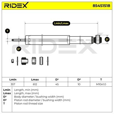 Stoßdämpfer RIDEX 854S1518 854S1518 - foto 6
