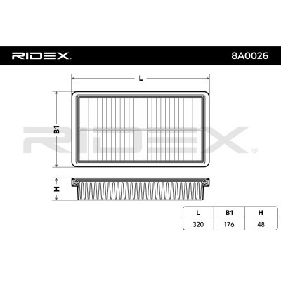 Luftfilter RIDEX 8A0026 8A0026 - foto 3