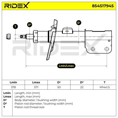 Stoßdämpfer RIDEX 854S17945 854S17945 - foto 8