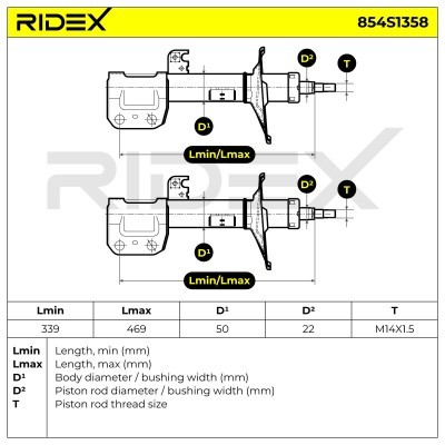 Stoßdämpfer RIDEX 854S1358 854S1358 - foto 5