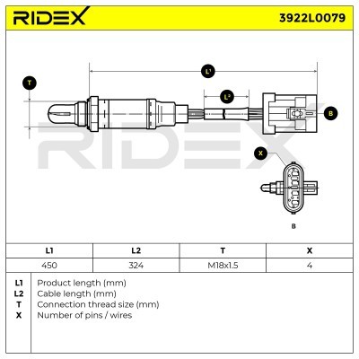 Lambdasonde RIDEX 3922L0079 3922L0079 - foto 5