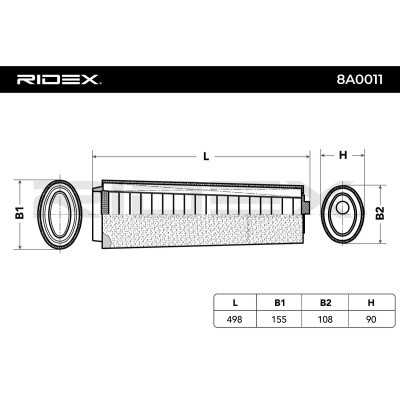 Luftfilter RIDEX 8A0011 8A0011 - foto 2