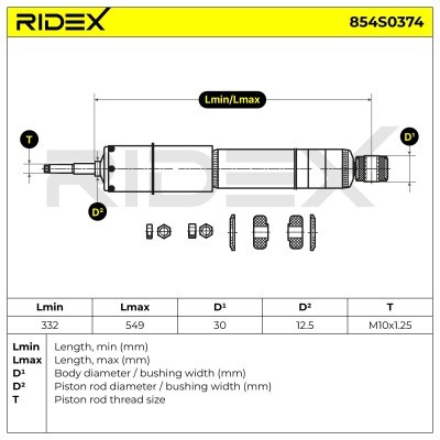 Stoßdämpfer RIDEX 854S0374 854S0374 - foto 3