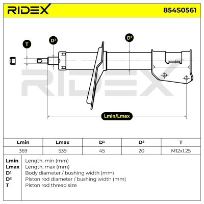 Stoßdämpfer RIDEX 854S0561 854S0561 - foto 6