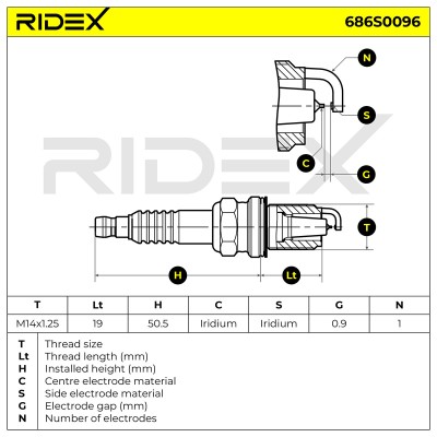 Zündkerze RIDEX 686S0096 686S0096 - foto 5