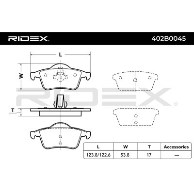 Bremsbeläge Satz RIDEX 402B0045 402B0045 - foto 3
