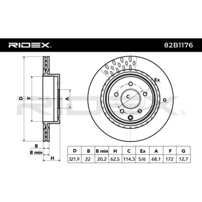 Bremsscheibe RIDEX 82B1176 82B1176 - foto 3